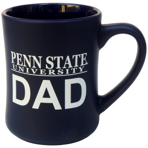 navy mug with white Penn State University Dad